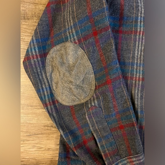 Pendleton Wool Plaid Shirt Mens VTG 60s Long Sleeve Round Cut Patch Pocket A17 - Picture 3 of 7
